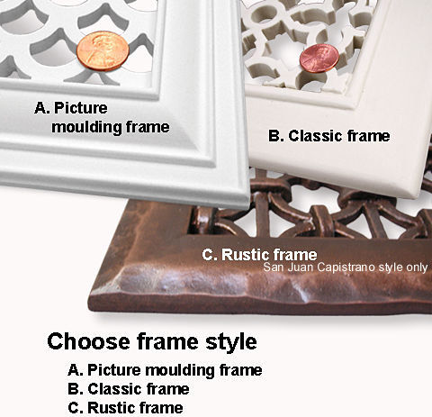frame style for resin cold air returns