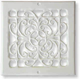 8 by 8 cream colored opera grille