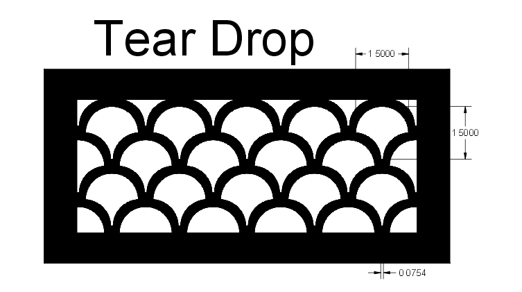 teardrop motif cold air return specifications