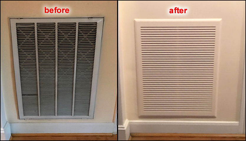 installed air return wood louvered with filter